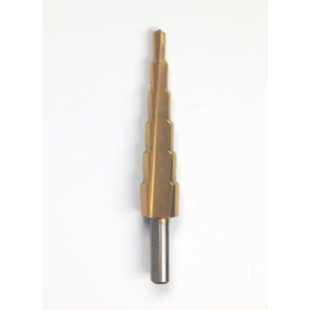 3/16-1/2 TiN Coated High Speed Steel Step Drill With 6 Steps